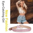 thumbnail image 6 of WHIPPY Women Men Rhinestone Studded Belt, Western Cowgirl Cowboy Leather Belt for Jeans Pants Dresses, 6 of 9