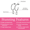 thumbnail image 3 of Cate & Chloe Cheyanne 18k White Gold Plated 16mm Twisted Hoop Drop Shell Pearl Earrings for Women, 3 of 9