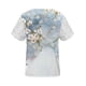 thumbnail image 4 of V Cuello Manga Corta Tops para las Mujeres de Verano Pliegue Estampado Blusa, Botón Casual Abajo Camisa para el Uso de la Fiesta de Primavera, 4 of 5