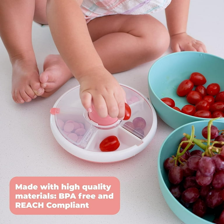 GoBe Kids Snack Spinner - Reusable Snack Container with 5 Compartment  Dispenser and Lid, BPA and PVC Free, Dishwasher Safe, No Spill,  Leakproof