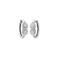 thumbnail image 3 of ARAIYA FINE JEWELRY Sterling Silver Round Diamond Cluster Hoop Earrings (1/2 cttw, I2-I3 Clarity, I-J Color), 3 of 6