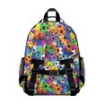 thumbnail image 3 of Football and Graffiti Multicolor Pattern Cute School Backpack Bag for School with Padded Back and Adjustable Shoulder Straps 15.25"x11.5"x5.25", 3 of 5