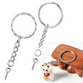 thumbnail image 2 of Aellinatey 50 Pcs Silver Screw Eye Pin Split for Key Chains with Open Jump Rings Jewelry Ma, 2 of 13