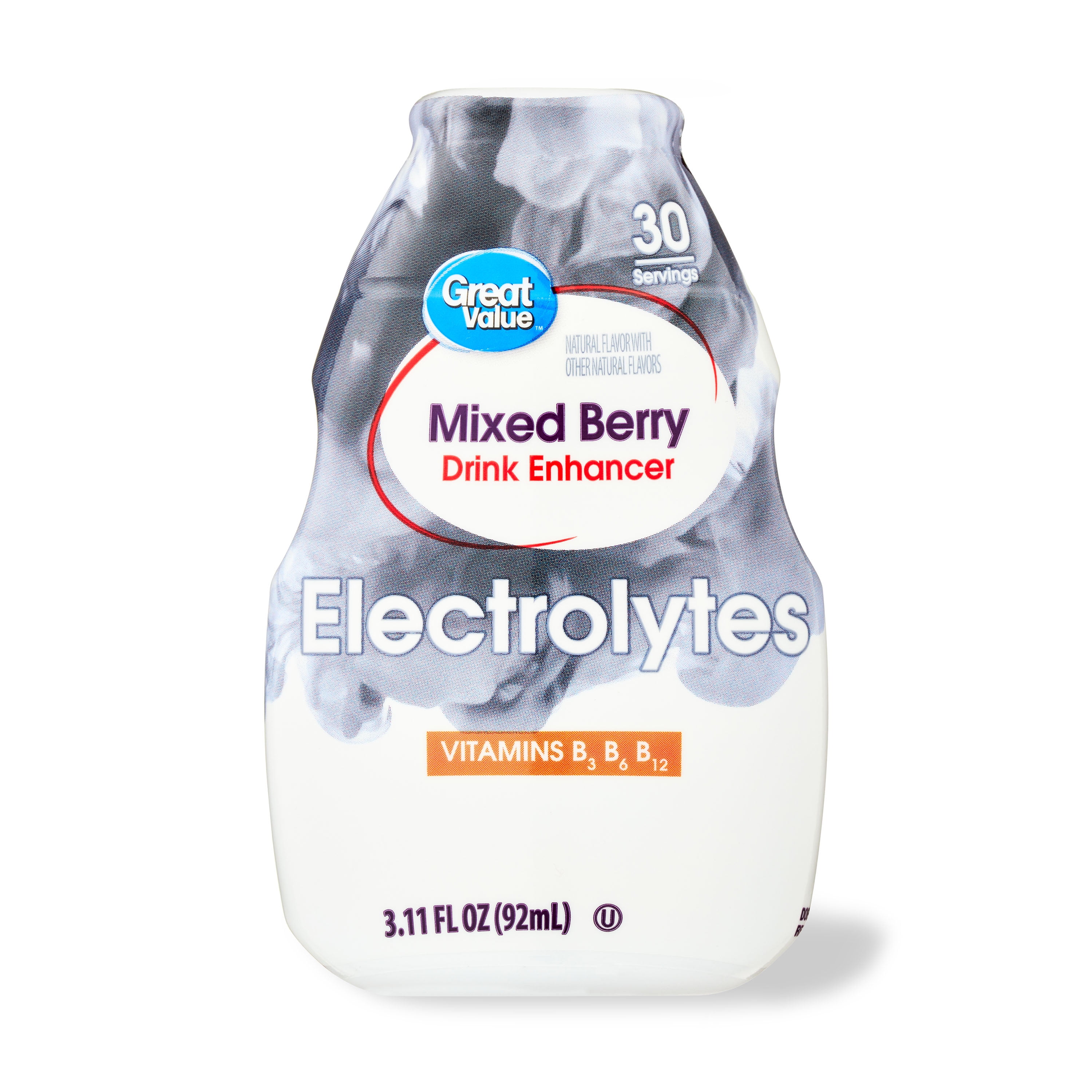(2 pack) Great Value Mixed Berry Drink Enhancer Liquid, 3.1 fl oz