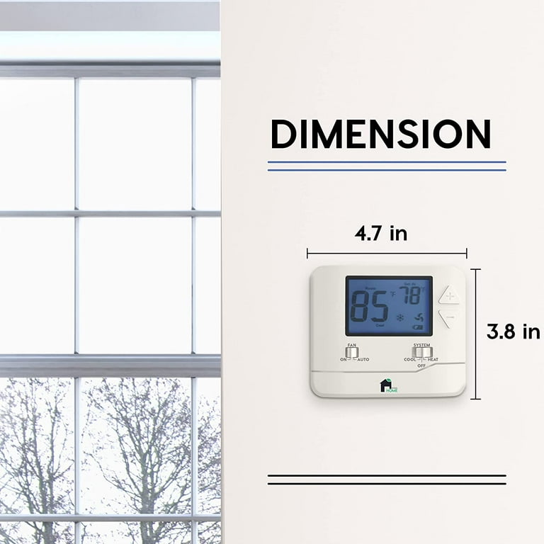 EconoHome Non-Programmable Thermostat for Home - Heat u0026 Cooling Temperature  Control - Easy to Install - Digital Thermostat for Central Gas, Oil, Electric  Furnaces, Single Stage Systems - Walmart.com