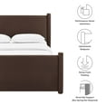 thumbnail image 2 of Modway Rael Performance Velvet Queen Platform Bed in Chocolate Brown, 2 of 9