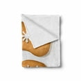 thumbnail image 2 of Christmas Alphabet Soft Flannel Fleece Blanket, G Letter Shaped Cookie with Splashy Effect Creamy Toppings Print, Cozy Plush for Indoor and Outdoor Use, 50" x 70", Ginger and White, by Ambesonne, 2 of 6