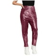 thumbnail image 2 of Delliss Girls Metallic Shiny Active Leggings Sparkly Stretch Yoga Pants Running Dance Tights Ankle Length for Kids Youth Teen, 2 of 5