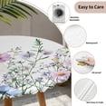 thumbnail image 3 of Spring Floral Round Tablecloth for 36-44 Inch Tables, Fitted Table Cover with Elastic Edge, Country Spring Floral Botanical Waterproof Outdoor Table Cloth Protector for Patio Garden Dinner Picnic, 3 of 9