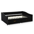 thumbnail image 6 of Sofa Beds Queen Size Daybed with Drawers Upholstered Tufted Sofa Bed,,with Button on Back and Copper Nail on Waved Shape Arms(84.5"x63.5"x26.5"),Indoor Sofa Beds, 6 of 17