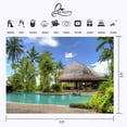 thumbnail image 3 of ABPHOTO Polyester 7x5ft Vacation Spot Backdrop Artificial Lake Crooked Pavilion Holiday Resort Photography Background and Studio Photography Backdrop Props, 3 of 5