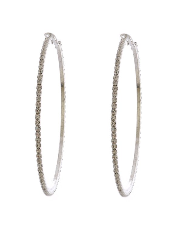 Fashion Earrings Silver Plating Hoop Earrings 70mm