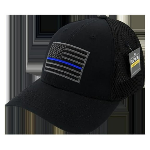 Thin Blue Line Graphic Ripstop AirMesh Cap, Black - One Size