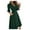 Green, variant on Sngxgn Women's Long Sleeve Dress with Slit Elegant Long Neck High Waist A-Line Midi Dress(Red,S)