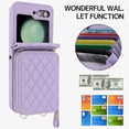 thumbnail image 2 of Compatible Samsung Galaxy Z Flip 5 Wallet Case Women,Cute Protective PU Leather Purse Cover Crossbody Lanyard for Galaxy Z Flip 5 5G Case for Samsung Z Flip 5 Phone Case with Card Holder Purple, 2 of 14