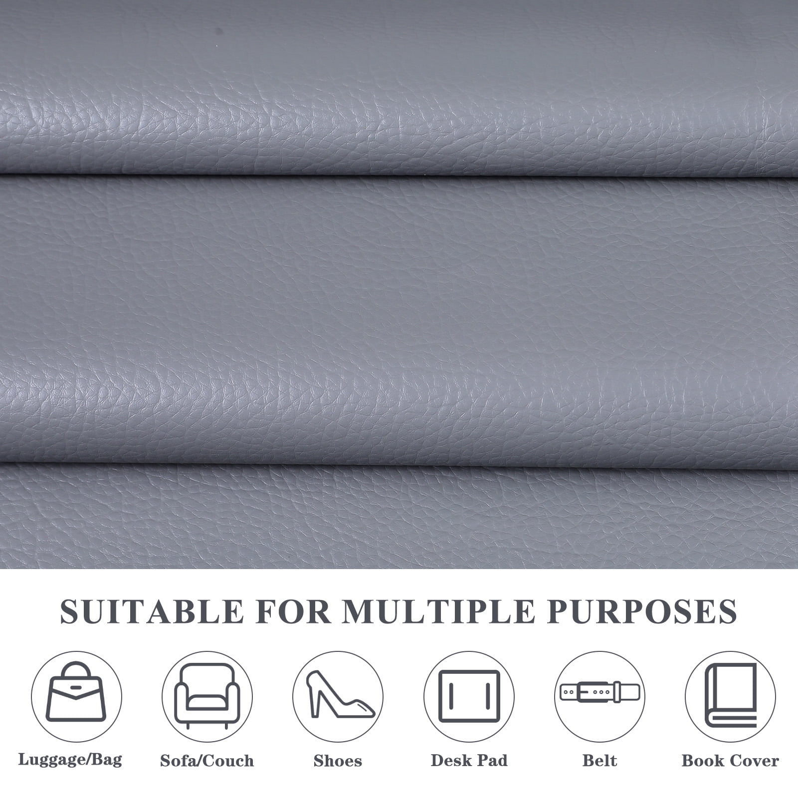 ANMINY Litchi Pattern Faux Leather Fabric, 1 Yard, 55in Wide Upholstery Leather for Headboard, Wall Decor, Sofa, Crafts, Sewing, Wallets, Handbags