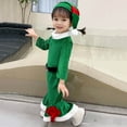 thumbnail image 5 of Jamsmile Toddler Girls Outfits Sets Christmas Party Clothes Long Sleeve Shirts + Pants + Santa Claus Hats Xmas 3PC Outfits, 5 of 8