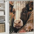 thumbnail image 6 of Autua Cow Flower Pillow Shower Curtain 100% Polyester with Hooks 60"x72, 6 of 7