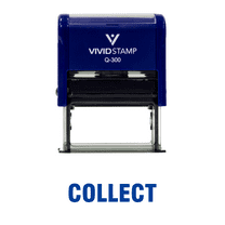 Vivid Stamp COLLECT Self Inking Rubber Stamp (Blue Ink) - Large