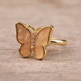 thumbnail image 2 of Ladies Rotatable Butterfly Enamel Gold And Copper Ring, 2 of 2