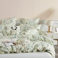 thumbnail image 4 of Boho Floral Duvet Cover Green Botanical Bedding Set with Colorful Flower Print Pattern Soft Microfiber Comforter Cover, 4 of 5