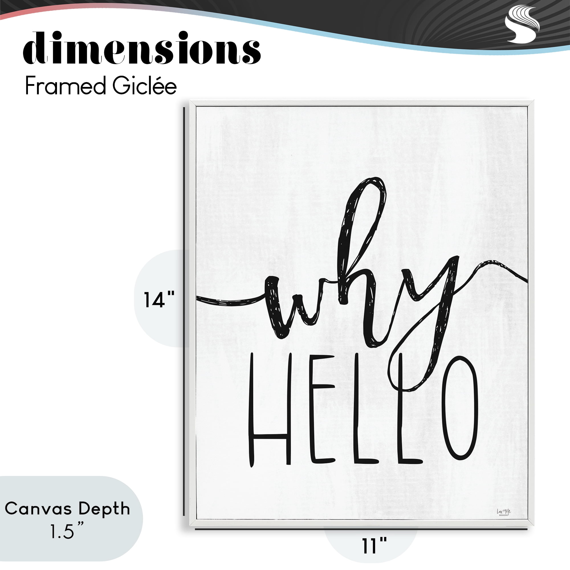 Stupell Industries Why Hello Typography White Framed Giclee Art, design by Lux + Me Designs