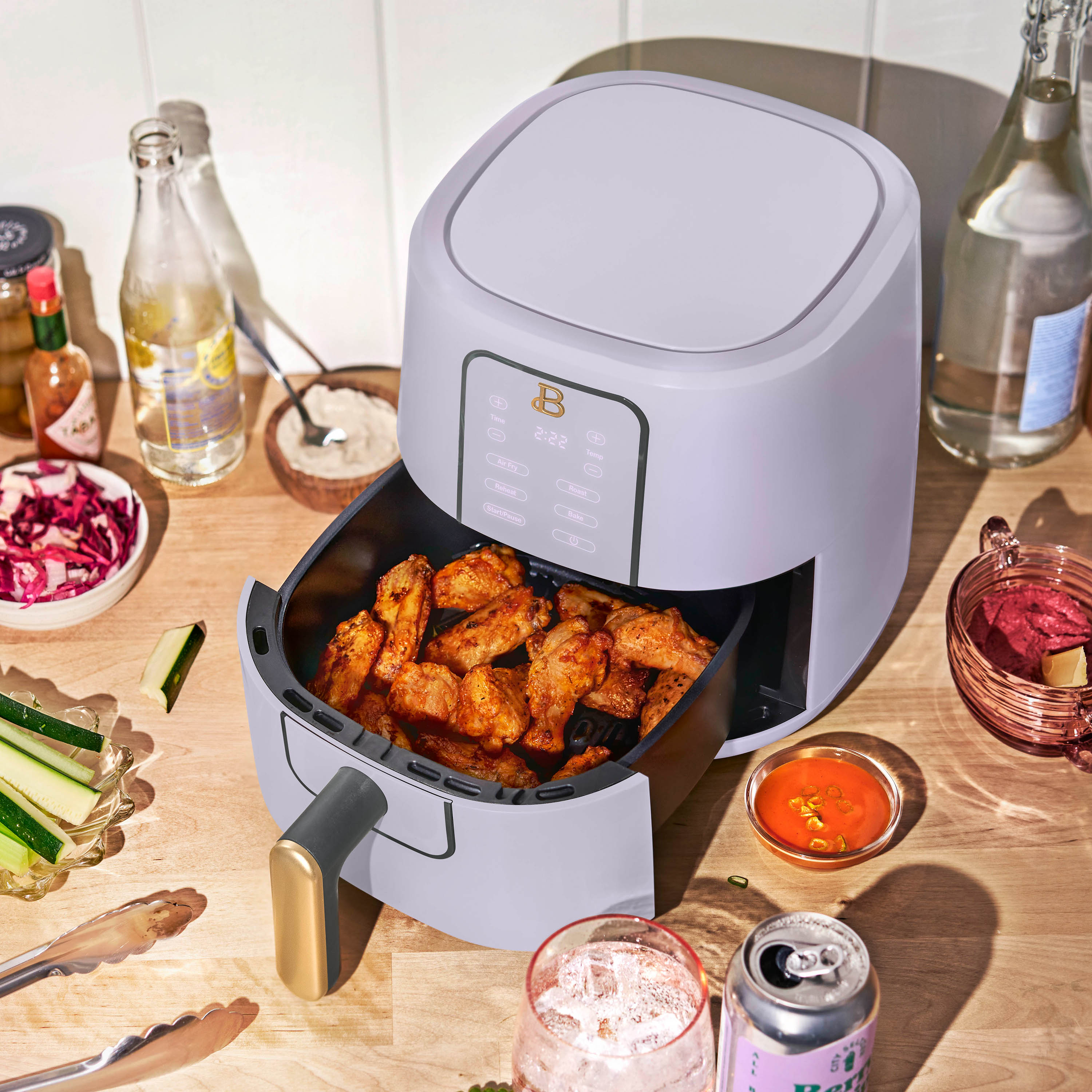 Beautiful 3 Qt Air Fryer with TurboCrisp Technology, Lavender by Drew Barrymore - image 5 of 12