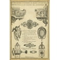thumbnail image 2 of Blondel, J.F. 13x18 Black Ornate Wood Framed with Double Matting Museum Art Print Titled - Antique Decorative Locks II, 2 of 4