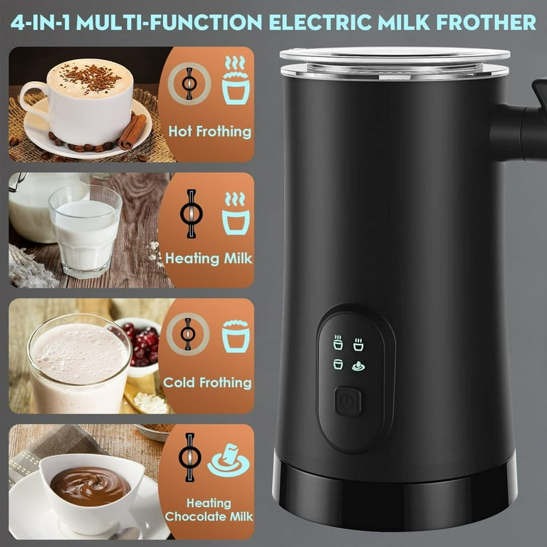 BLUELK Electric Milk Frother, 4 in 1 Milk Steamer,11.8oz/350ml Automatic  Warm and Cold Foam Maker for Coffee, Latte, Cappuccino, Macchiato, Hot  Chocolate 