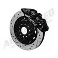 thumbnail image 3 of WILWOOD AERO6 14 FRONT & CPB 13 REAR BIG BRAKE KIT COMBO WITH FREE BRAKE LINES, PARKING BRAKE CABLE & FLUID, BLACK CALIPERS, DRILLED ROTORS, For 2005-2014 FORD MUSTANG, 3 of 8