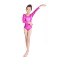 thumbnail image 4 of Mallas de gimnasia de una pieza de licra, de manga larga, metálicas brillantes, para niñas de Speerise, trajes de baile de ballet para niñas, 4 of 5