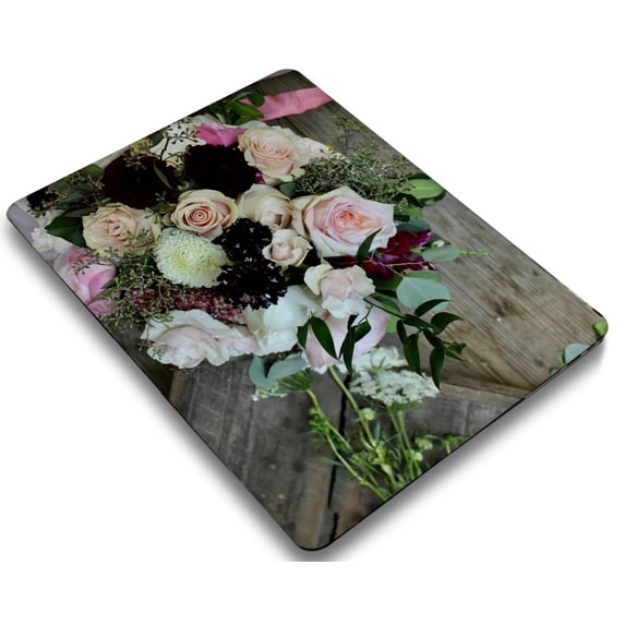 KSK KAISHEK Plastic Hard Shell Case Cover Only for 2017 - 2010 Release Old MacBook Air 13 inchs Not Retina Display + Black Keyboard Cover Model: A1369/A1466 Flower 1808