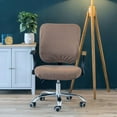 thumbnail image 2 of Elastic Soft Flannel Office Chair Slip Cover For Computer Chair Seats & Back Brown, 2 of 8