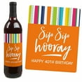 thumbnail image 6 of Big Dot of Happiness 40th Birthday - Cheerful Happy Birthday - Colorful Fortieth Birthday Party Decor - Wine Bottle Label Stickers - Set of 4, 6 of 8