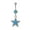 Lake Blue, variant on Full Diamond Star Studded Navel Ring and Button Human Piercing Jewelry-pink