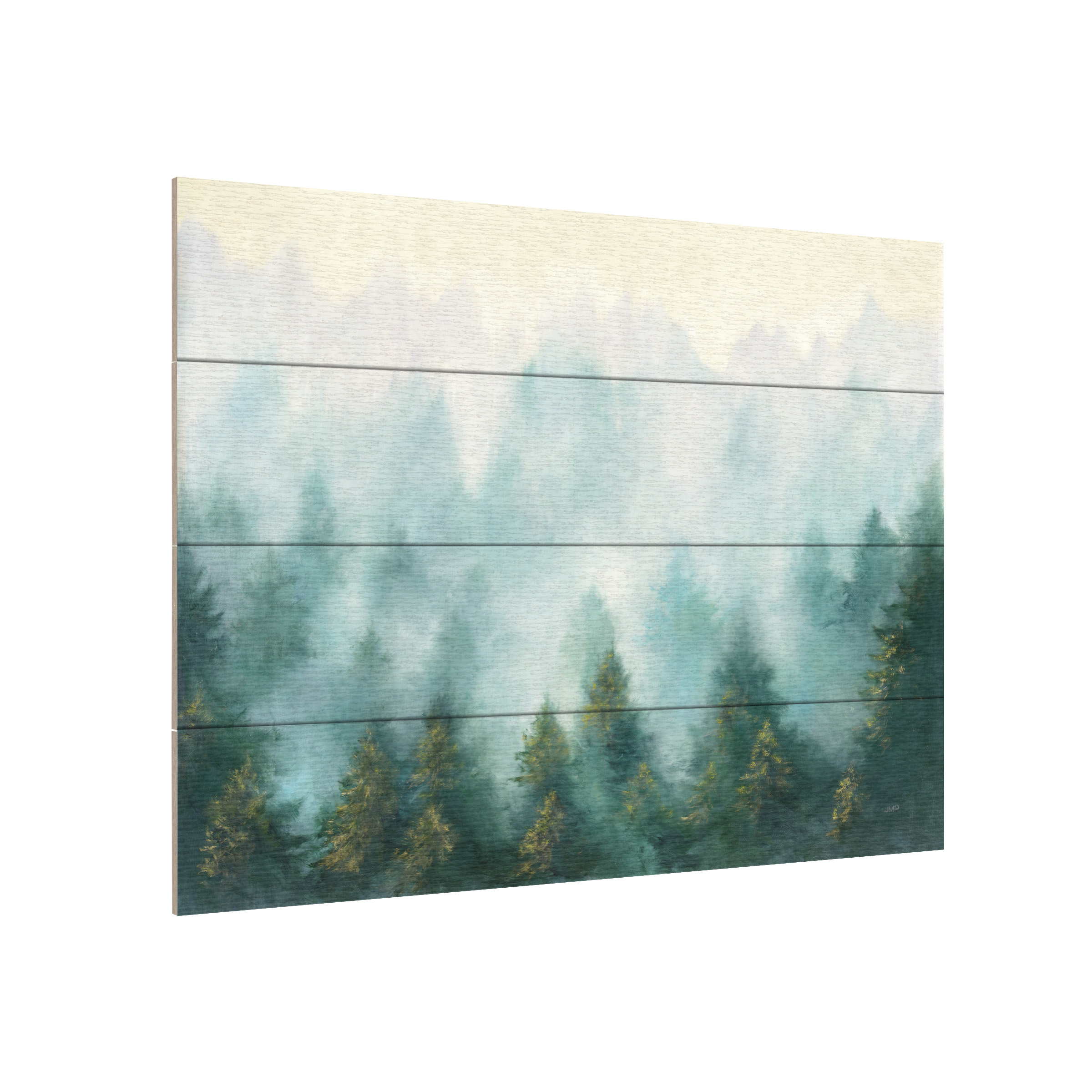 Julia Purinton 'Misty Forest' Wood Slat Art 12x16