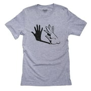 Bunny Rabbit Shadow Puppet - Fun Hand Shadow Men's Grey T-Shirt