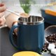 thumbnail image 4 of Bearachild Taza aislada Taza de agua de 400 ml Taza de café de acero inoxidable con tapa a prueba de fugas Mango anti escaldado para el hogar Oficina Barra de herramientas Bearachild HA013235-00, 4 of 6