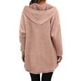 thumbnail image 3 of Red Hoodies for Women's Double Velvet Autumn and Winter Fluffy Large Profile Long Sleeved Casual Warm Long Sleeved Plush Sweatshirt with Pockets Fall Tops for Women 2025, 3 of 6