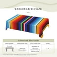 thumbnail image 6 of Rectangle Colorful Mexican Table Cloth for Dining Tables, Reusable Rainbow Colorful Stripe Tablecloths Decor Tabletop Kitchen Bright Lines Table Cover for Holiday,Picnic,Party, 60x84 Inch, 6 of 7
