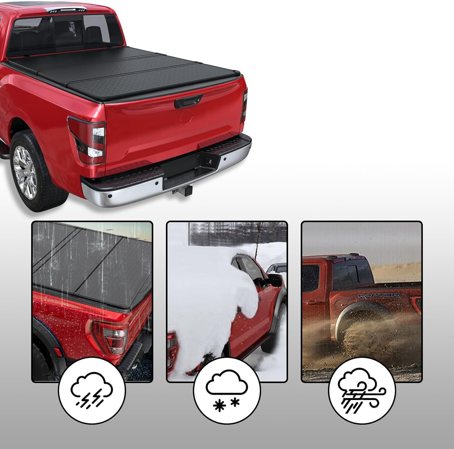 HOUGEET Truck Bed Tonneau Cover Low Profile Flip Up Fit for 2005-2026 Nissan Frontier 5ft Bed (60")