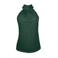 thumbnail image 3 of HAJWOH Women's Halter Neck Cotton Tank Tops Solid Color Sleeveless Casual Streetwear Summer Fashion Tunic Cami Shirts, 3 of 6