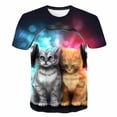 thumbnail image 2 of Ropa para niños Camisetas estampadas Niñas Niños Dibujos animados Niños Gato camiseta Bebé Tops Dibujos animados Mangas cortas completas Animal divertido Ropa 14T Gao Jinjia LED, 2 of 2