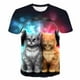 thumbnail image 1 of Camisetas de moda para niños con bonitos gatos, camisetas con estampado de dibujos animados para niñas, camisetas para niños, ropa de manga corta para verano, trajes de gato para niños Gao Jinjia LED, 1 of 2