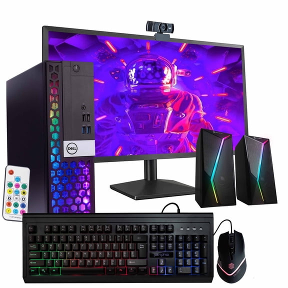 Dell RGB Desktop Computer - Hex Core Intel i5 (3.2) | 16GB DDR4 RAM | 500GB SSD Solid State | Windows 11 Professional | 24in LCD Monitor | Home or Office PC