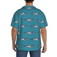thumbnail image 5 of Wukai Cartoon Whale Men's Casual Short-Sleeve Button Down Shirt - Lightweight Summer Dress Shirt for Daily Wear-4X-Large, 5 of 7