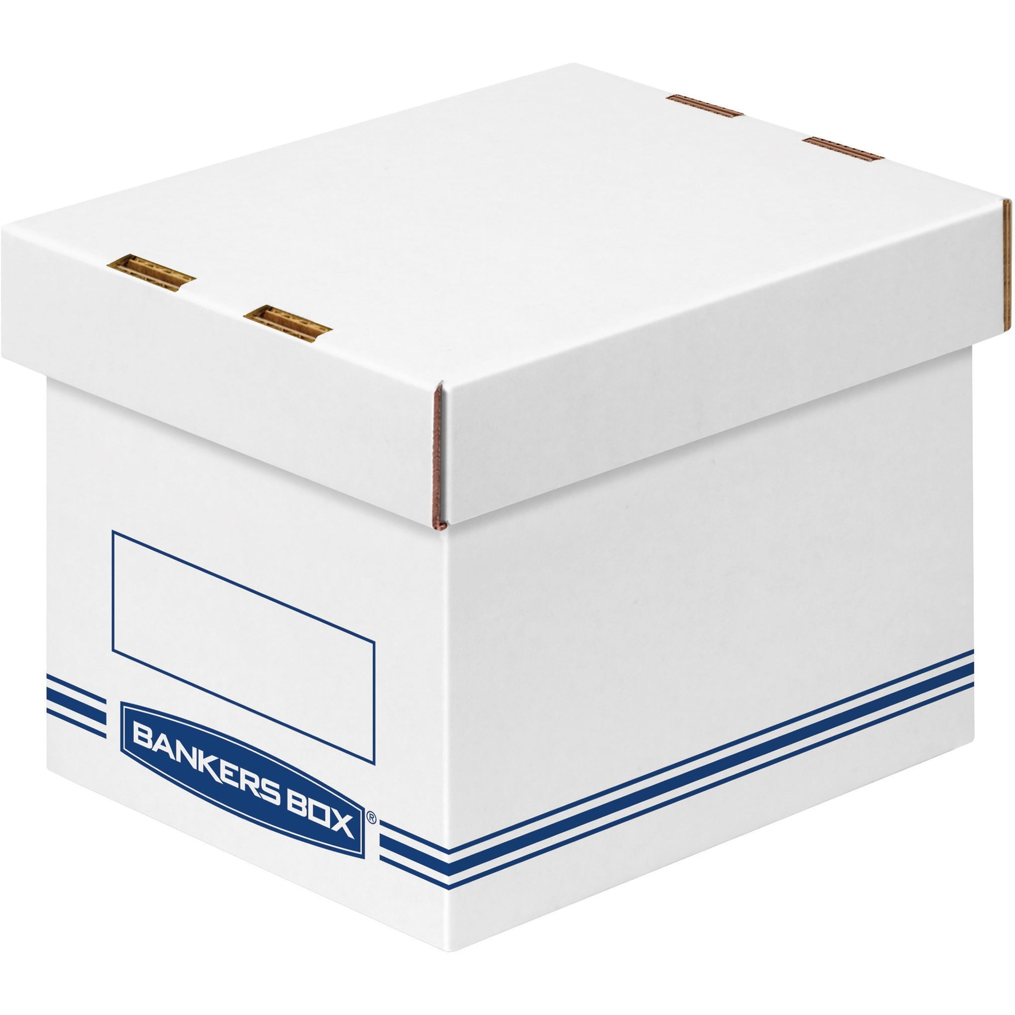 Bankers Box Organizer Storage Boxes Small White/Blue 12/Carton 4662101
