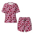 thumbnail image 5 of "Wukai Rose Flowers Women's Pajama Set - Short-Sleeve Top and Shorts with Elastic Waistband and Pockets for Loungewear, Yoga, and Casual Wear-Small, 5 of 8