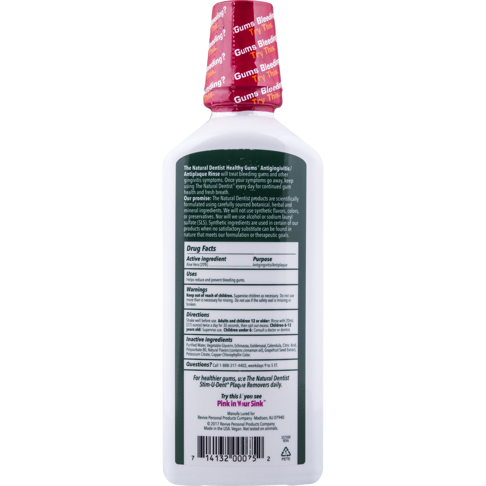 Buy The Natural Dentist Healthy Gums Mouthwash, Peppermint Twist, 16.9