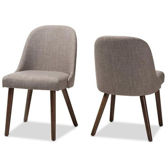 Bowery Hill Upholstered Dining Side Chair in Gray (Set of 2)